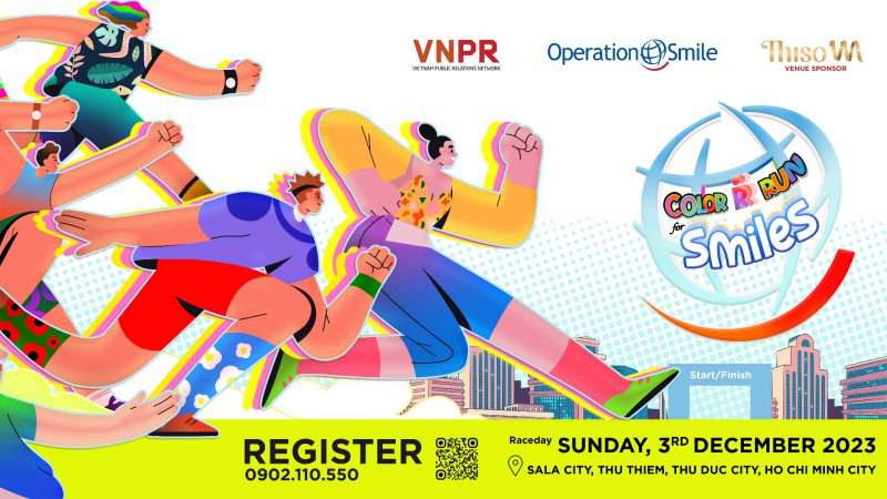 Giải chạy “Color Run For Smiles 2023” sẽ diễn ra ngày 03/12/2023 tại TP.HCM