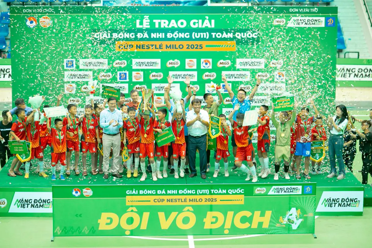 Lần đầu U11 Hưng Yên vô địch Giải Bóng đá Nhi đồng Toàn quốc – Cúp Nestlé MILO 2025